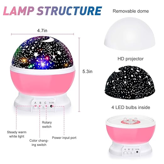 STAR MASTER LIGHT PROJECTOR for Bedroom Star Starry Projector for Kids Nursery Lamp Gifts